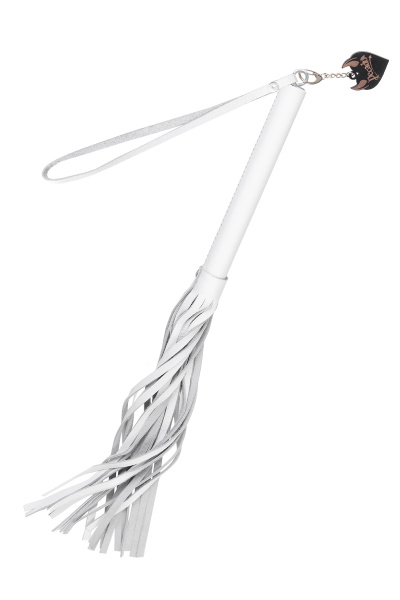 Плеть Pecado BDSM, белая рукоять, белые хлысты