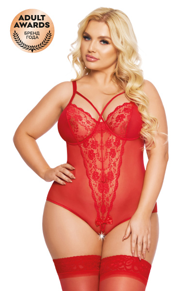 Боди SoftLine Collection Amanda, цвет красный, размер ХХXL