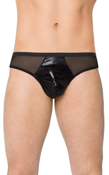 Трусы мужские Wetlook + Сетка SoftLine Collection, черно-серебристые, M/L