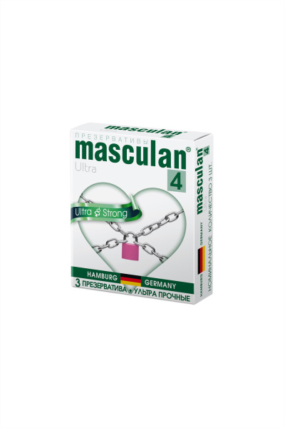 Презервативы Masculan, ultra 4, ультрапрочные, 19 см, 5,3 см, 3 шт.