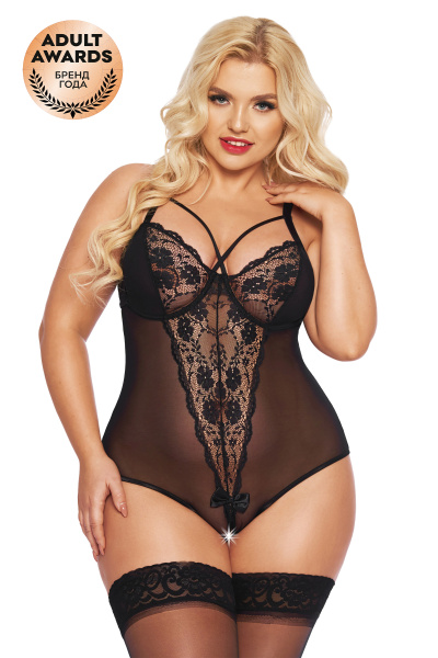 Боди SoftLine Collection Amanda, цвет черный, размер XXXL