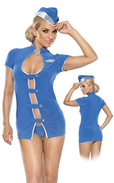 Костюм бортповодницы (3 предм) голубой-XL/XXL
