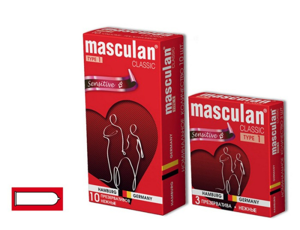 Презервативы Masculan Classic 1,№10,нежные (Senitive) 