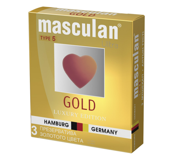 Презервативы Masculan Ultra 5,№3,золотого цвета 