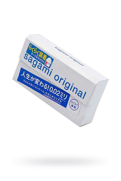 Презервативы Sagami, original Quick 0.02, полиуретан, 17 см, 5,5 см, 6 шт.