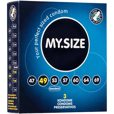 Презервативы My.Size, латекс, 16 см, 4,9 см, 3 шт.
